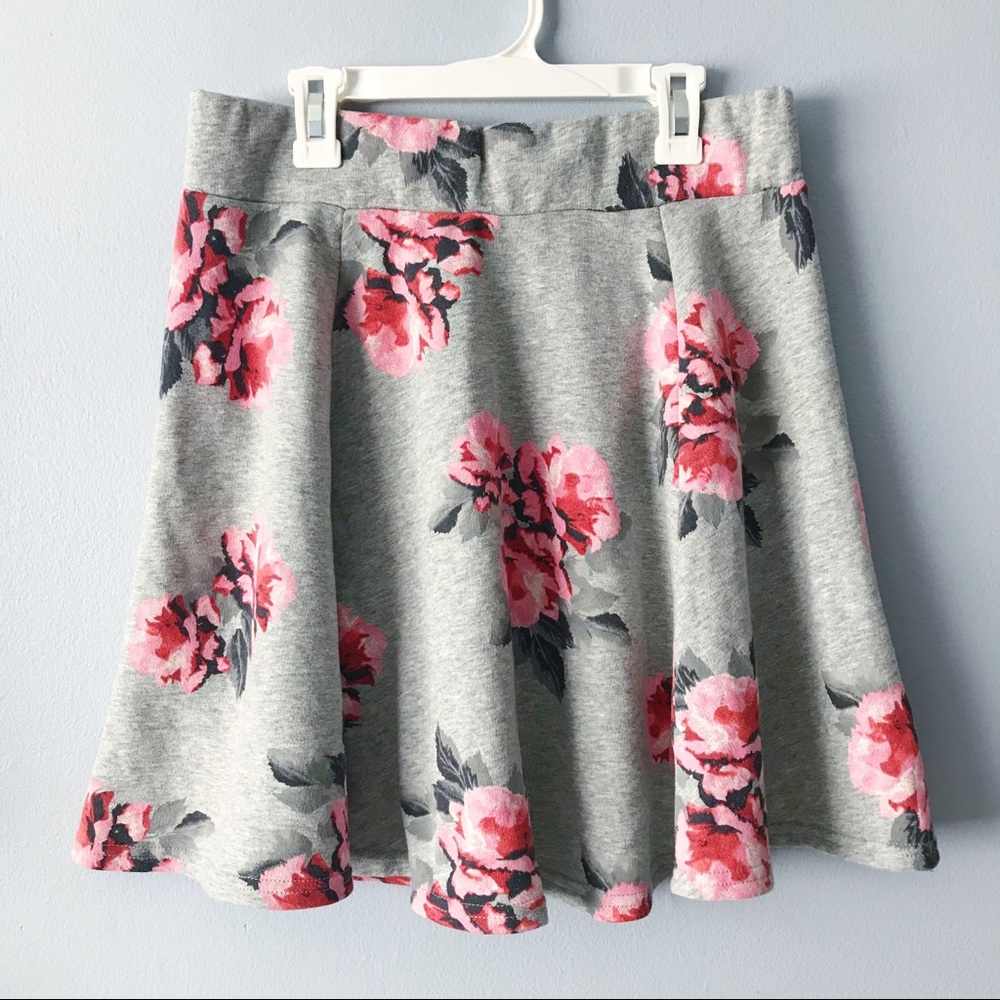 Divided Floral Skater Skirt